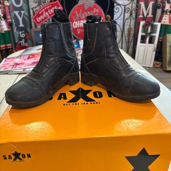 Saxon Girl's Paddock Boots, size 11, Zip front closure, good condition - Picture 3 of 5